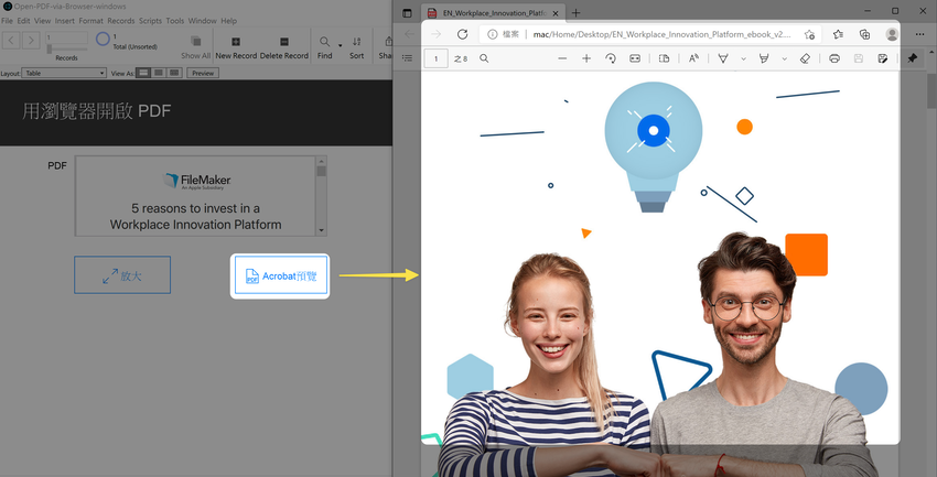 FileMaker 一行解決預覽 PDF